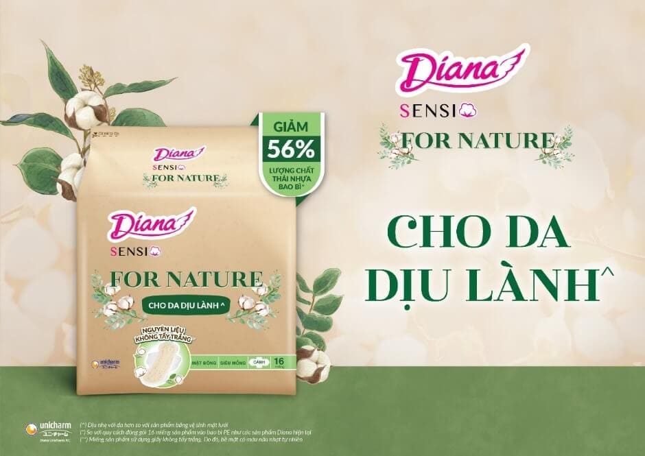 Diana Unicharm ra mắt Diana Sensi For Nature phiên bản giới hạn giảm 56% lượng nhựa bao bì nhân Ngày Môi trường thế giới